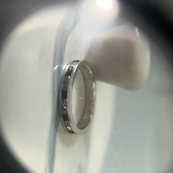 Vintage Silver 925 Stackable ring size 6.5 Ruby Red Stones - Picture 4 of 11